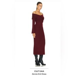 Cult Gaia Burgundy Long Sleeve Dress